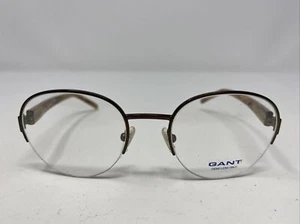 Gant G FARO SBRN 50-20-140 Satin Brown Metal Half Rim Eyeglasses Frame IN82 - Picture 1 of 8