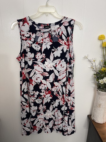 Abito ALYX L rosso bianco e blu patriottico maglia elasticizzata tasche nuovo con etichette $50