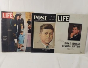 JFK ASSASINATION 1963 SET OF 3 (LIFE MAG DEC 6, POST DEC 14 & MEMORIAL EDITION) - Imagen 1 de 12