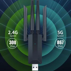 Wireless Network Card Wifi 1200Mbps Dual Band USB3'0 PC' 2'4G Adapter V5M8 - Picture 1 of 11