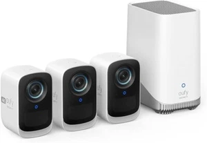 eufy Security eufyCam S300 3C Überwachungskamera 16TB K.I 4K kabellose Set 3+1 - Bild 1 von 6