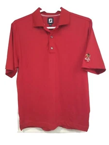 Footjoy FJ Men's Polo Shirt Size Medium Red The Equestrian 2015 Logo - Picture 1 of 5