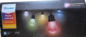Govee Smart Outdoor String Lights H7021, RGBIC Warm White 96ft (2 Ropes of 48ft) - Picture 1 of 6