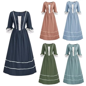 Damen Retro viktorianisch Mittelalter Hirtenmädchen Kleid Kostüm Anime Rollenspiel - Bild 1 von 26
