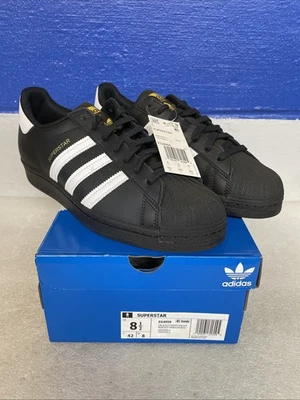 Adidas Originals Superstar Black / White / Gold EG4959 Men's 8 1/2 New With Tags - Image 1 of 4