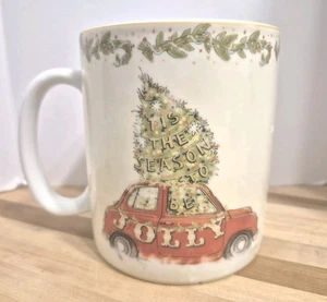 Taza tamaño Jumbo 222 Fifth Tis the Season 16 oz apta para lavavajillas/microondas 5" de alto - Imagen 1 de 6