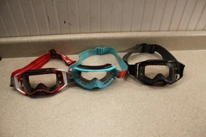 Scott Prospect /100% Acurri Black, Blue & Red MX Goggle Adult Clear Lens 2945 Z3 - Picture 1 of 13