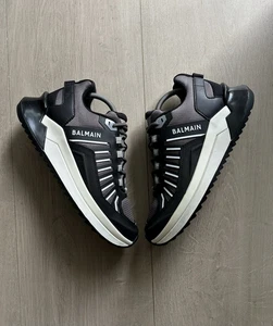 Balmain B-Trail Sneakers Black Gray Mens Shoes size 40 - Picture 1 of 18
