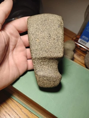 Auténtica cabeza de hacha prístina de granito acanalado de 5" 3/4 tan simétrica Missouri  Foto 1 de 4