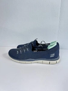 SKECHERS Air Cooled Stretch Fit Memory Foam Blue Women’s Slip On Sneakers Size 9 - Picture 1 of 12