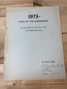 1973 - Year Of The Humanoids An Analysis By David Webb 1st Edition 1974 SCARCE - Imagen 1 de 4
