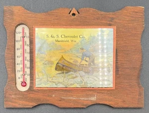 Vintage 1930 S & S Chevrolet Werbung Thermometer Jagdszene Marshfield WI - Bild 1 von 4