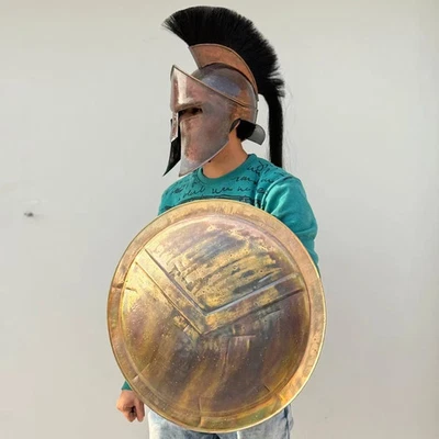 300 Спартанский король Леонидас шлем и щит средневековый греческий копия доспехи Хэллоуин - Изображение 1 из 4