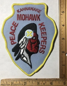 Vintage Obsolete Kahnawake Mohawk Peace Keepers Police Patch Quebec Canada - Picture 1 of 2