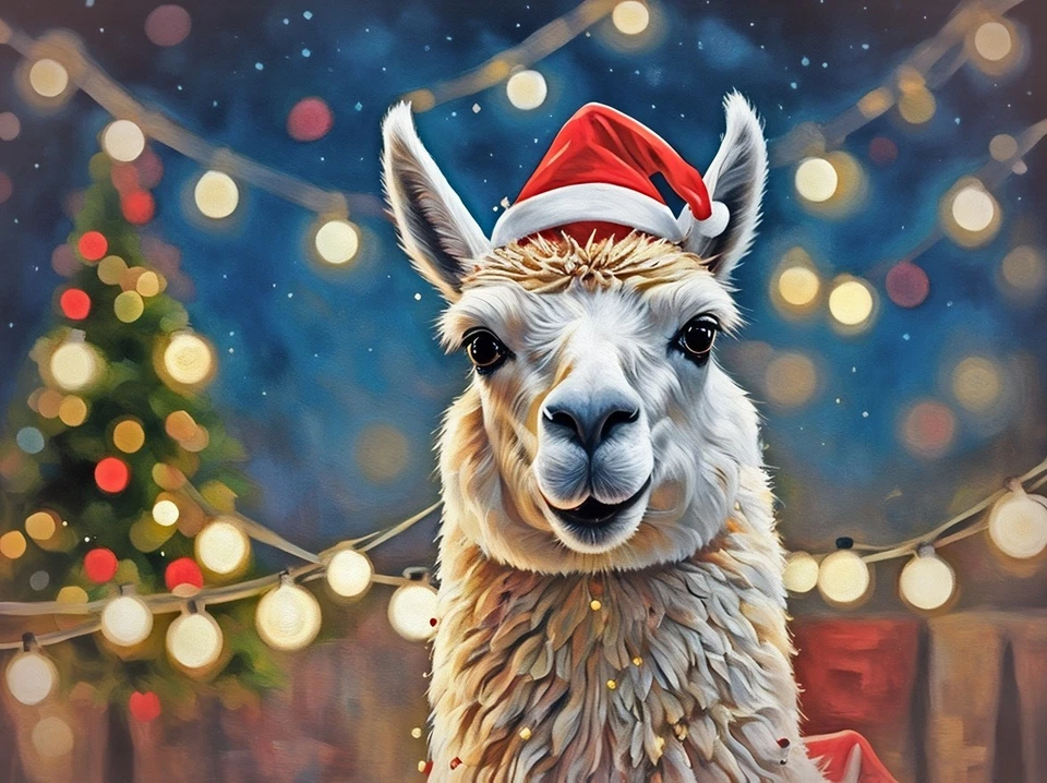 TRENDING TEXTILES A5 greeting card can be personalised on front A5 Custom Llama Alpaca Christmas