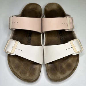 Birkenstock Arizona Sandalen Damen Gr. 41 weiß & rosa mittel zwei Riemen - Bild 1 von 11