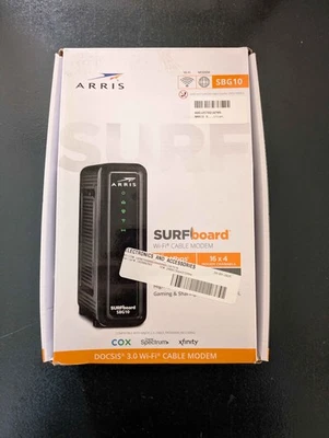 ARRIS SURFboard SBG10 DOCSIS 3.0 16 x 4 Gigabit Cable Modem/AC1600 Wi-Fi Router - Image 1 of 4