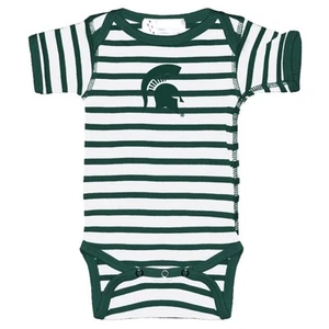 Michigan State Spartans Striped Baby Bodysuit Creeper Baby Boy Clothes for Ne... - Picture 1 of 2