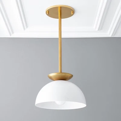 Stilnovo Brass Chandelier Dome Shade Hanging Ceiling Pendent Halloween Gift - Image 1 of 4