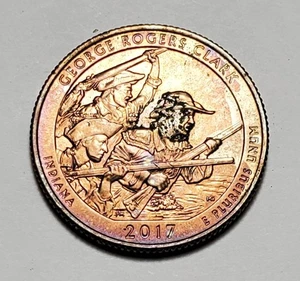 TONED 2017 D GEORGE ROGERS CLARK ATB WASHINGTON QUARTER #C10052 - Foto 1 di 2