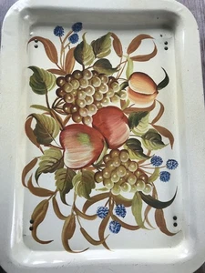 2er Set Vintage Metall Obst TV Tablett Bett Schoß mit herunterklappbaren Beinen - Bild 1 von 11