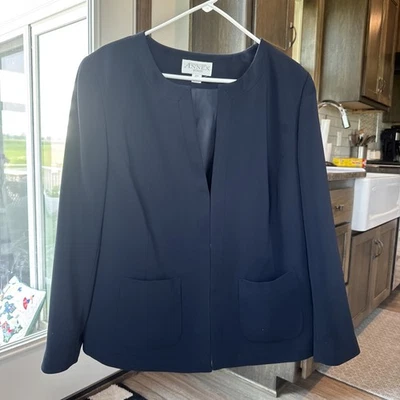 CASUAL CORNER COLLECTIBLES Black BLAZER  JACKET SZ 16 POLYESTER - Image 1 of 3