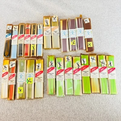 Offray Double Face Satin Ribbon Lot of 25 Packages 1/8" 1/16" Polyester Vintage - Image 1 of 4