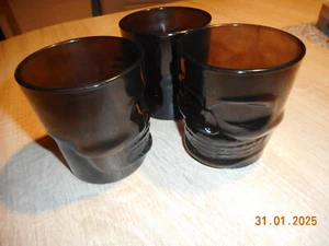 3-Teiliges Whiskeygläser Set Whiskygläser GläserTotenkopf schwarz 290 ml - Picture 1 of 3