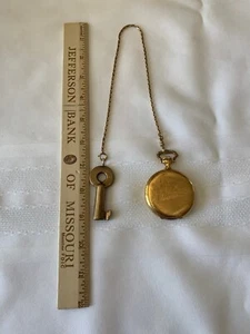 SWISS ARNEX 10KT.GP 17 JEWELS RAILROAD POCKET WATCH HUNTER CASE&12KT.CHAIN&KEY - Picture 1 of 20
