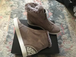 DKNY Connie Suede Wedge Fur Sneakers Boots. size UK 7 - Picture 1 of 9