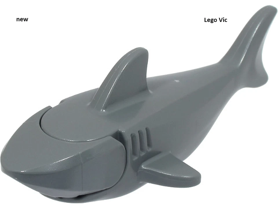Lego 14518c04 Shark Dk Bluish Gray Requin du City 60342 MOC new B11 - Photo 1/1