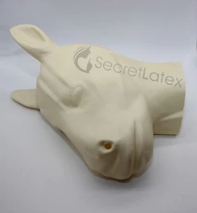 WHITE LATEX MOULDED RUBBER HORSE HOOD PONY MASK FETISH MAN MEN ANIMAL - Picture 1 of 10