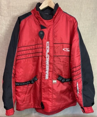 Chaqueta de moto de nieve COLDWAVE para hombre XL roja negra forrada con edredón aislante invierno montar Foto 1 de 4