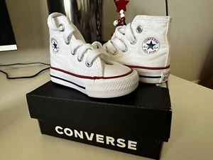 CONVERSE CHUCK TAYLOR ALL STAR HI OPTICAL WHITE 7J253 TODDLER BABY SHOE SIZE 2 - Picture 1 of 4