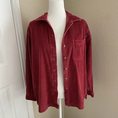 L.L. Bean Women's Burnt Orange Corduroy Shacket Shirt Size Large - Image 1 of 4