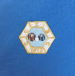 Sports tie CCIBC 1973 Cambridge Chesterton Indoor Bowls Club vintage 1970s 1980s - Picture 1 of 4