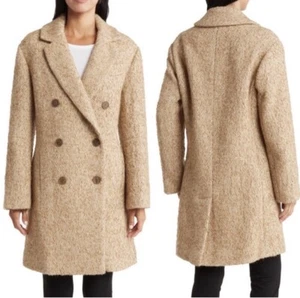 VINCE BROWN TWEED WOOL DOUBLE BREASTED LONG SLEEVE COAT SIZE L - Picture 1 of 4