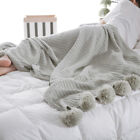 Soft  Throw Blanket Knitted Pom Pom Nap Sofa Covers Bed Bedspread Decor