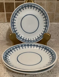 Set of 3 Registered Celebrate Czechoslovakia Bread Plates Blue White MCM Design - Picture 1 of 3