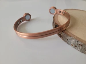 Pure Copper Magnetic Bracelet Arthritis Therapy Women Men Adjustable Roman Cuff - Picture 1 of 6