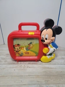 VTG Mickey Mouse Musical TV Moving Rolling Screen Baby Toddler Toy Disney VIDEO - Picture 1 of 14