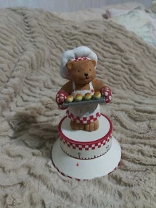 Brown Bear Chef baking rolls~Wind Up 60 minute Timer~Rare~HTF - Picture 1 of 9