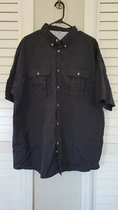 COOLING TECH PFG Herrenshirt Größe 2XL schwarz langärmelig belüftete Angeltaschen - Bild 1 von 8