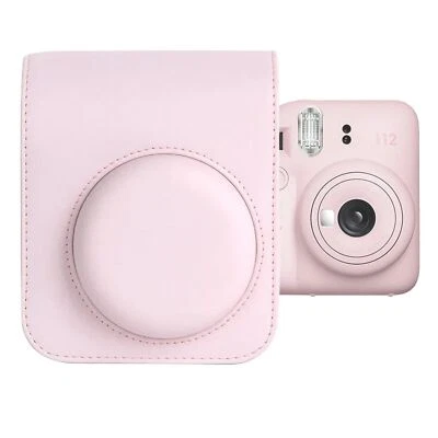 适用于富士 Instax Mini 12 相机保护壳 PU 革包 保护套 带肩带 — 第 1/4 张图片