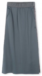 10 DAYS - Long Cotton Gray/Blue Easy Skirt Fleece Size M = 38 - New - Picture 1 of 7