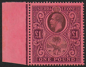 1912 Sierra Leone 1£ black and purple-red MNH SG n. 128