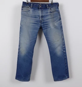 Levis Jeans 517 Mens 35x32 Blue Dark Wash Denim Bootcut Faded Cowboy Whiskers - Picture 1 of 22