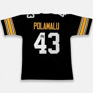 Troy Polamalu Pittsburgh Steelers signed handsigniert Pro Style schwarz Trikot JSA - Bild 1 von 2