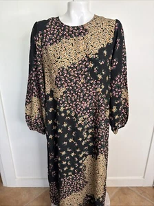 KACHEL Anthropologie Size 6 Multi Color Floral Long Sleeve Maxi Dress Viscose - Picture 1 of 6