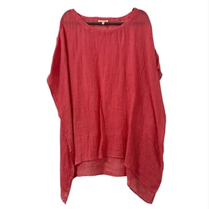 Eileen Fisher Leinen Gaze gestreift HI Low Boxy Tunika Top XL Lagenlook minimalistisch - Bild 1 von 7